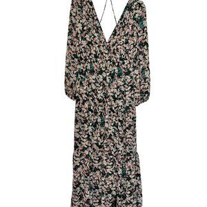 ASTR The Label Women's v-neck open back Floral long sleeve Maxi dress Small